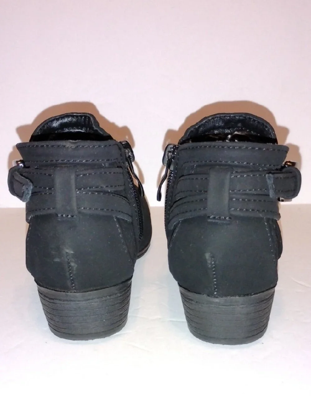 P-036 Link Black Kids Booties with Side Zip